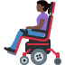 👩🏿‍🦼 woman in motorized wheelchair: dark skin tone display on Twitter